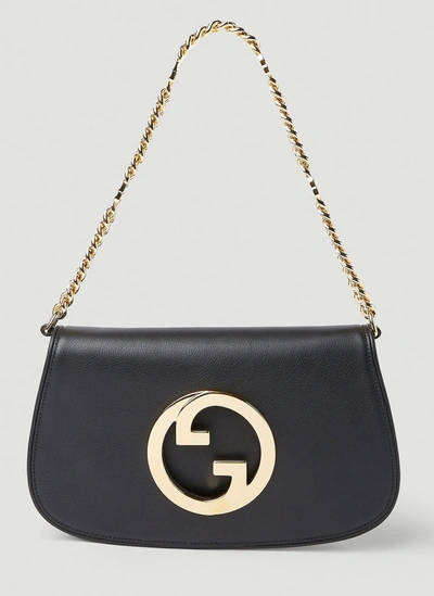 Shop Gucci Women Blondie Roxy Shoulder Bag In Black