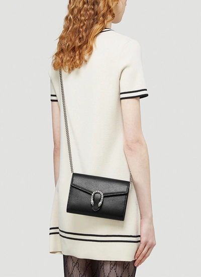 Shop Gucci Women Dionysus Mini Chain Wallet Bag In Black