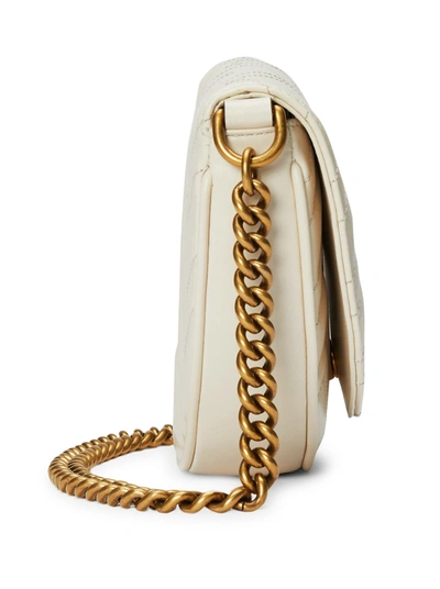 Shop Gucci Women Gg Marmont Mini Bag In Matelassé Leather With Chain In White