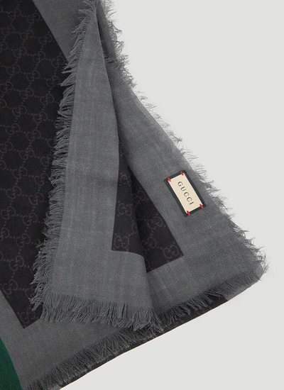 Shop Gucci Women Gg Web Stripe Scarf In Black