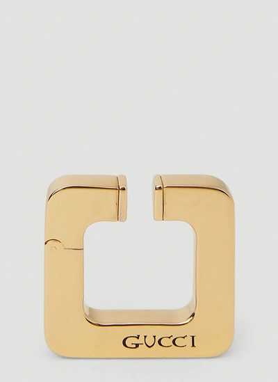 Shop Gucci Women Logo Engraved Ear Cuff In Gold