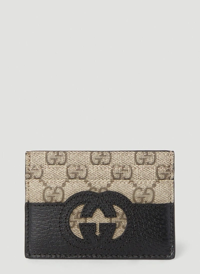 Shop Gucci Women Monogram Card Holder In Beige In Cream