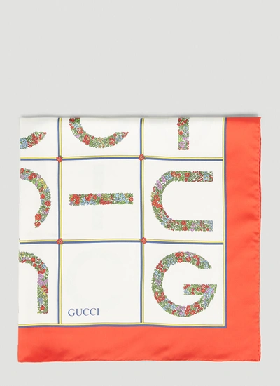 Shop Gucci Women Mosaic Scarf In White