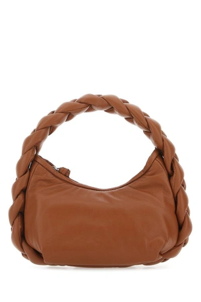 Shop Hereu Woman Brown Nappa Leather Mini Espiga Handbag