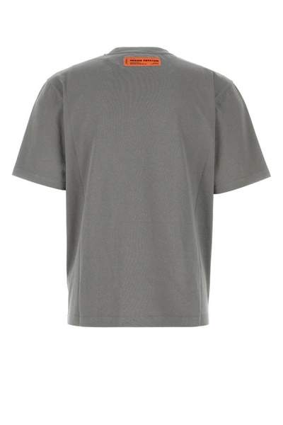 Shop Heron Preston Man Grey Cotton Oversize T-shirt In Gray