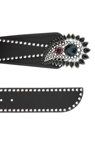 Isabel Marant Aliette Embellished Leather Belt In Black