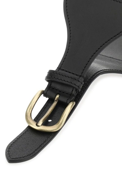 Shop Isabel Marant Woman Black Leather Woma Belt