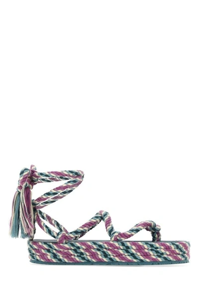 Shop Isabel Marant Woman Multicolor Cotton Erol Thong Sandals