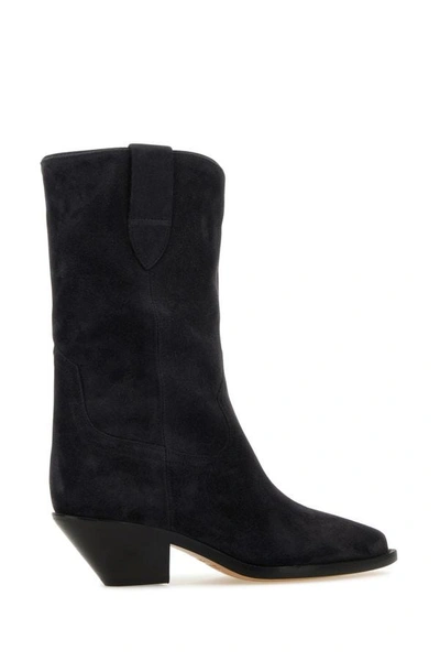 Shop Isabel Marant Woman Slate Suede Ankle Boots In Black