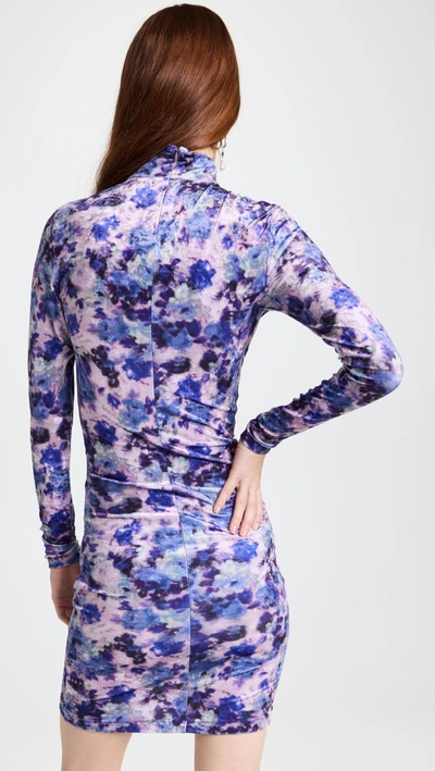 Shop Isabel Marant Women Gram Velvet Floral Mini Dress In Purple