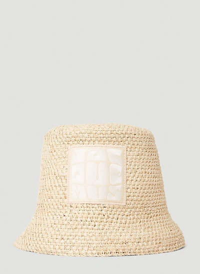 Shop Jacquemus Women Le Bob Ficiu Bucket Hat In Beige In Cream
