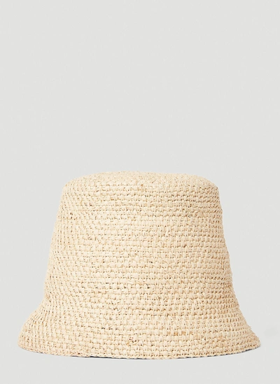 Shop Jacquemus Women Le Bob Ficiu Bucket Hat In Beige In Cream