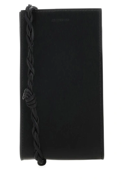 Shop Jil Sander Man Black Leather Phone Case
