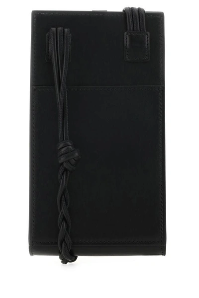 Shop Jil Sander Man Black Leather Phone Case