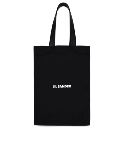 Shop Jil Sander Man  Black Canvas Shopping Bag