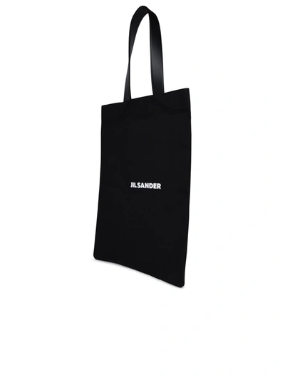 Shop Jil Sander Man  Black Canvas Shopping Bag