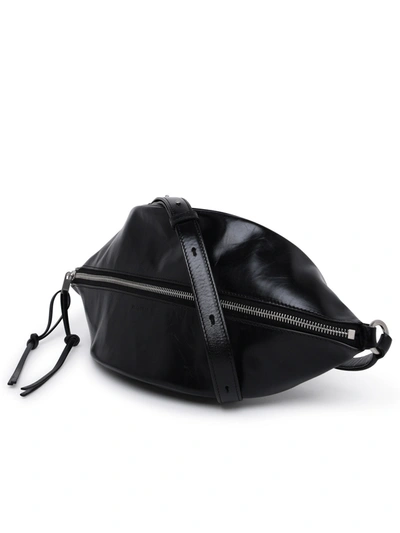 Shop Jil Sander Man Black Leather Belt Bag