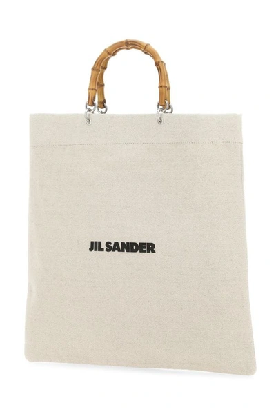 Shop Jil Sander Man Sand Canvas Handbag In Brown