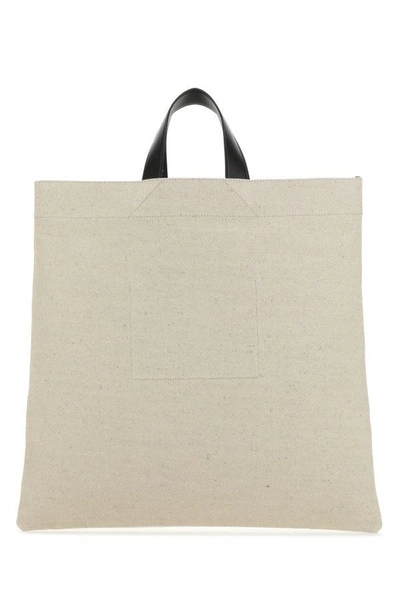 Jil Sander Man Handbag Ivory Size - Textile Fibers, Soft Leather In Brown