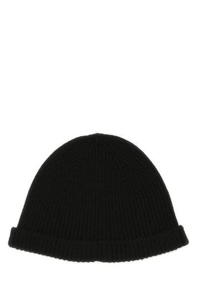 Shop Jil Sander Woman Black Cashmere Beanie Hat