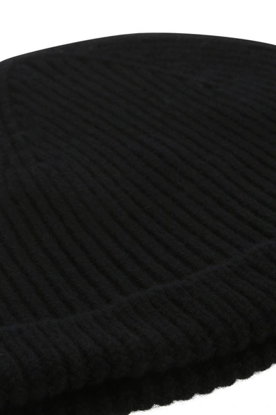 Shop Jil Sander Woman Black Cashmere Beanie Hat