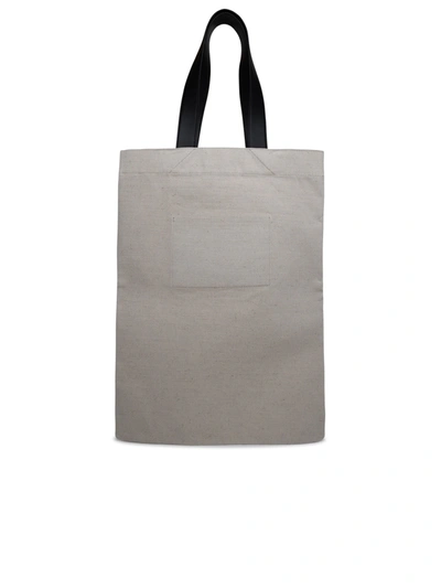 Shop Jil Sander Beige Canvas Tote Bag Woman In Cream