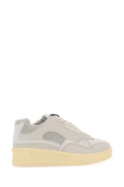 Shop Jil Sander Woman Grey Canvas And Rubber Basket Sneakers In Gray