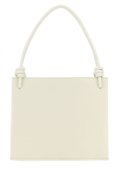 Shop Jil Sander Woman Ivory Leather Shoulder Bag In White