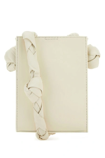 Shop Jil Sander Woman Ivory Leather Tangle Shoulder Bag In White