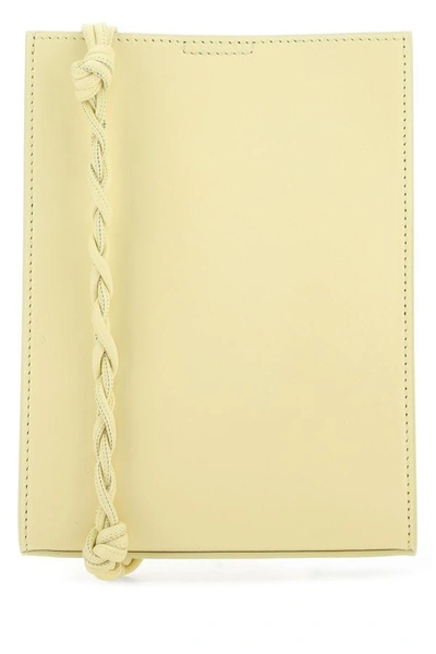 Shop Jil Sander Woman Pastel Yellow Leather Small Tangle Shoulder Bag