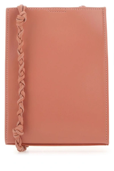 Jil Sander Women Pink Leather Small Tangle Shoulder Bag In Pink