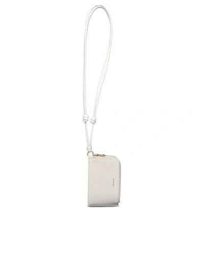 Shop Jil Sander Woman  Ivory Leather Cardholder In White