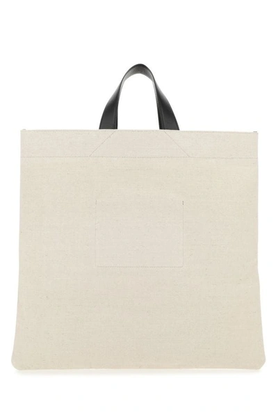Jil Sander Borsa Shopping In Tela Sabbia Donna In Brown