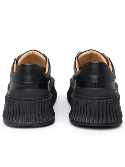 Shop Jil Sander Woman  Black Leather Sneakers