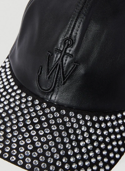 Shop Jw Anderson Women Crystal Embellished Baseball Cap In Black