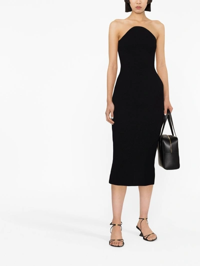 Shop Khaite Women Rumer Strapless Viscose Blend Midi Dress In Black
