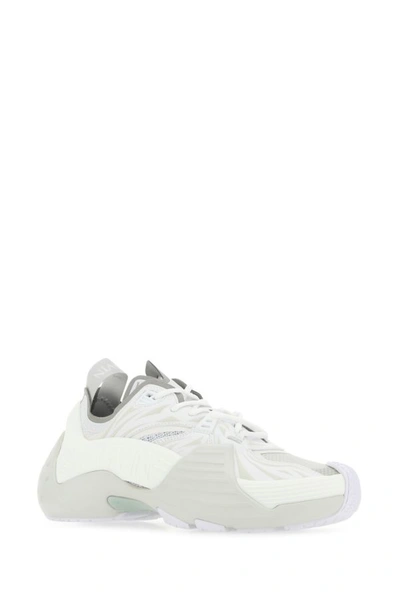 Shop Lanvin Woman Multicolor Fabric And Rubber Flash-x Sneakers In White