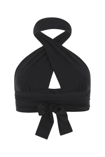 Shop Magda Butrym Woman Black Stretch Nylon Bikini Top