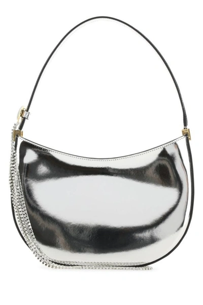 Shop Magda Butrym Woman Silver Leather Medium Vesna Handbag