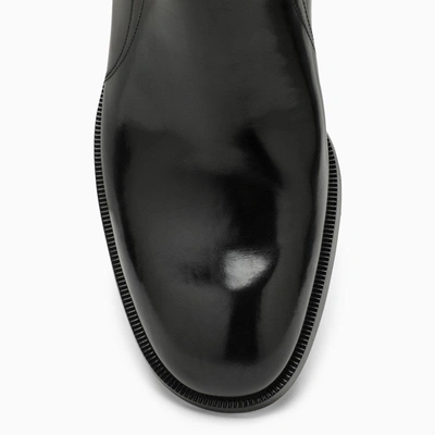 Shop Maison Margiela Black Smooth Leather Ankle Boot Men