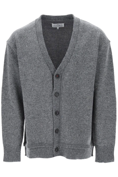 Shop Maison Margiela Cardigan With Elbow Patches Men In Gray