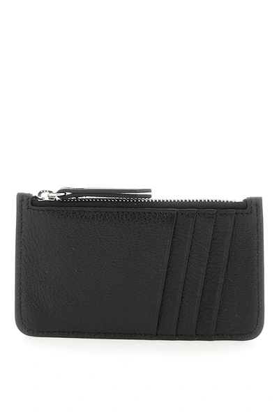 Shop Maison Margiela Leather Zipped Cardholder Men In Black