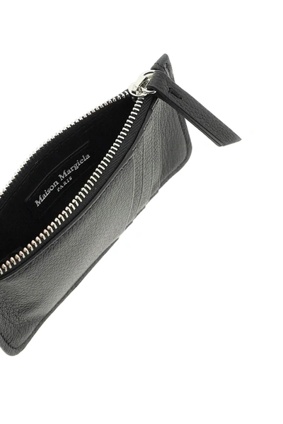 Shop Maison Margiela Leather Zipped Cardholder Men In Black