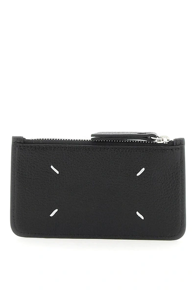 Shop Maison Margiela Leather Zipped Cardholder Men In Black