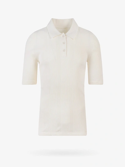 Shop Maison Margiela Man Cotton Polo Shirt Man White Polo Shirts