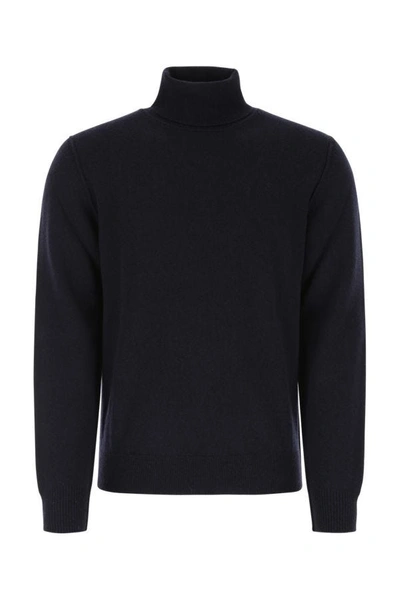 Shop Maison Margiela Man Dark Blue Cashmere Sweater