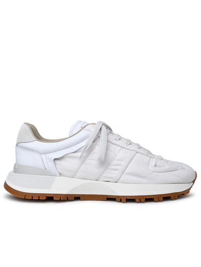Shop Maison Margiela Man 50-50 Sneakers In A White Nylon Blend