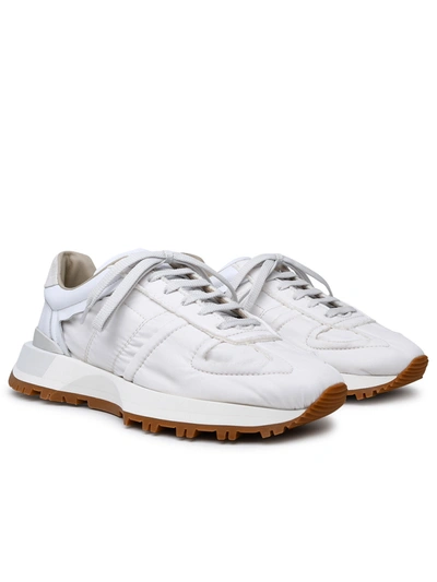 Shop Maison Margiela Man 50-50 Sneakers In A White Nylon Blend