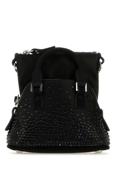 Shop Maison Margiela Woman Black Satin Baby 5ac Classique Handbag