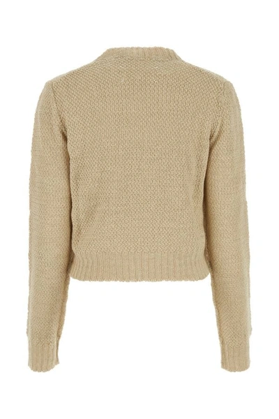 Shop Maison Margiela Woman Beige Hemp Sweater In Brown